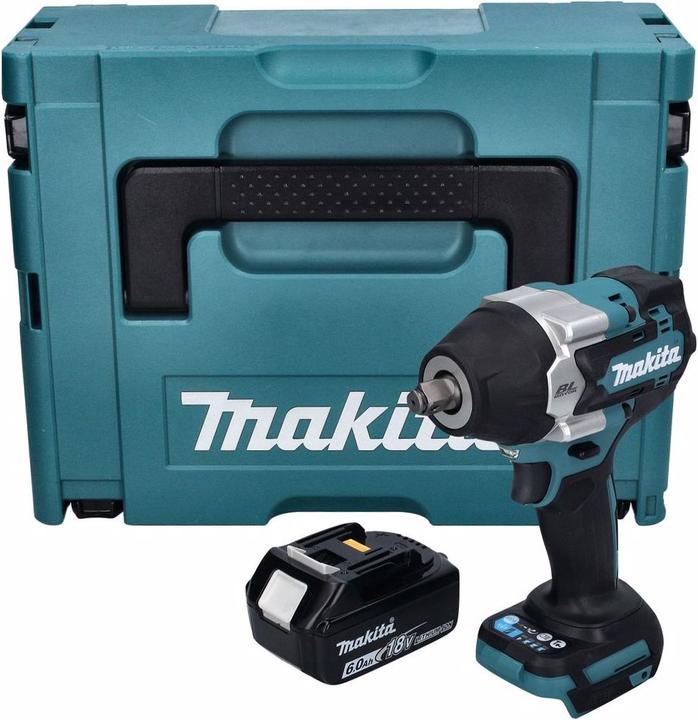 Image du produit Makita DTW 700 G1J Clé à choc sans fil 18 V 700 Nm 1/2" XPT Brushless + 1x batterie 6,0 Ah + Makpac - o (Fonctionnement sur batterie)