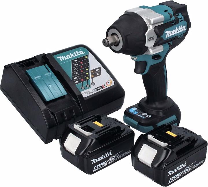 Actual product image Makita DTW 700 RG Battery impact wrench 18 V 700 Nm 1/2" XPT Brushless + 2x battery 6.0 Ah + charger (Rechargeable battery operated)
