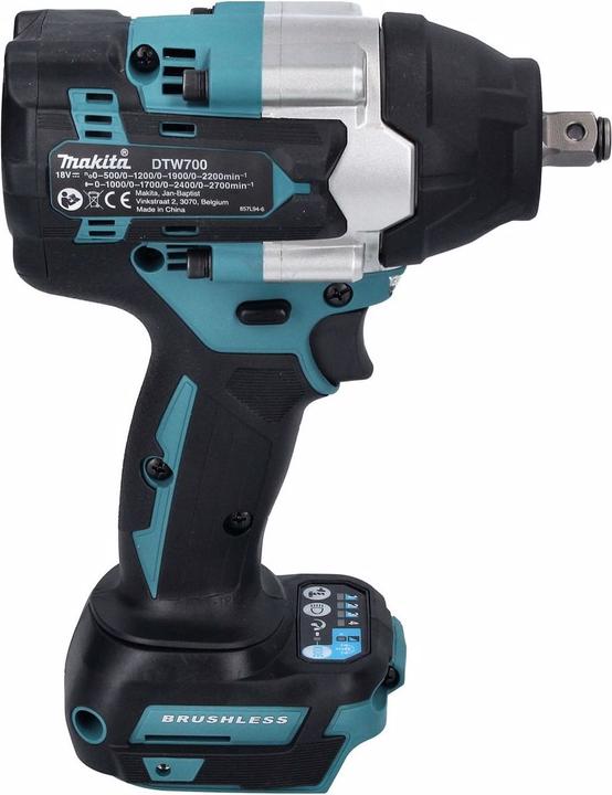 Actual product image Makita DTW 700 RG Battery impact wrench 18 V 700 Nm 1/2" XPT Brushless + 2x battery 6.0 Ah + charger (Rechargeable battery operated)
