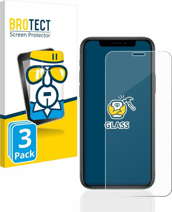 Produktbild BROTECT Panzerglas Hartglas Displayschutz (3 Stück, Apple iPhone 11 Pro)