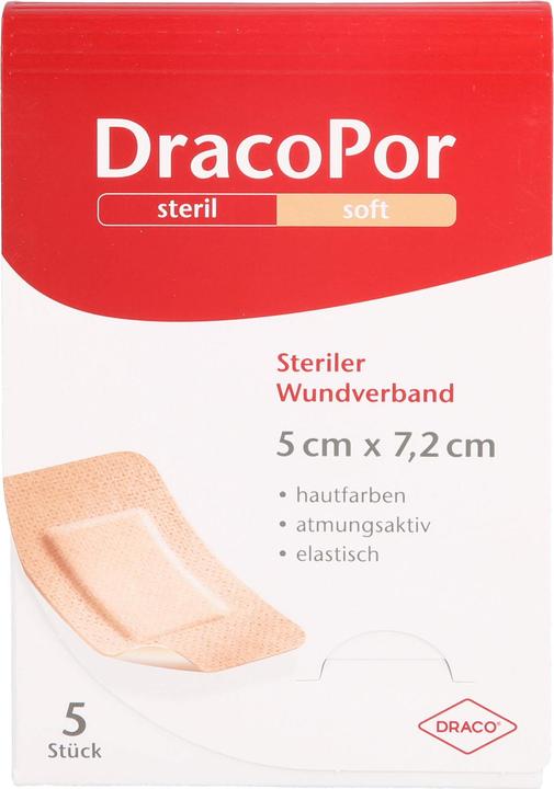 Produktbild Dracco DracoPor soft 7,2 cm x 5 cm hautfarben steriler Wundverband, 5 St. Verband (5 x)