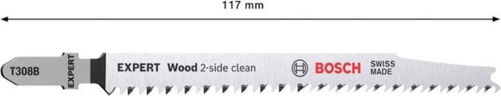 Actual product image Bosch Professional Zubehör Expert Wood 2-side clean T 308 B jigsaw blade, 25 pieces