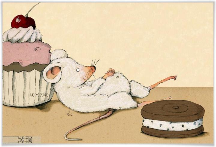 Actual product image Trenddeko Loske - Mouse with muffin (100 x 70 cm)