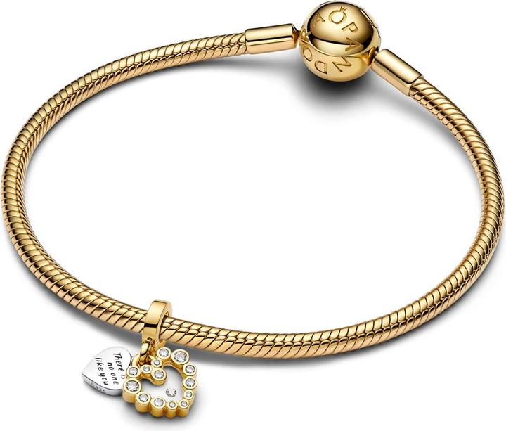 Produktbild Pandora Funkelnder Doppel Herzanhänger Charm (Metall, Silber 925, Vergoldet)