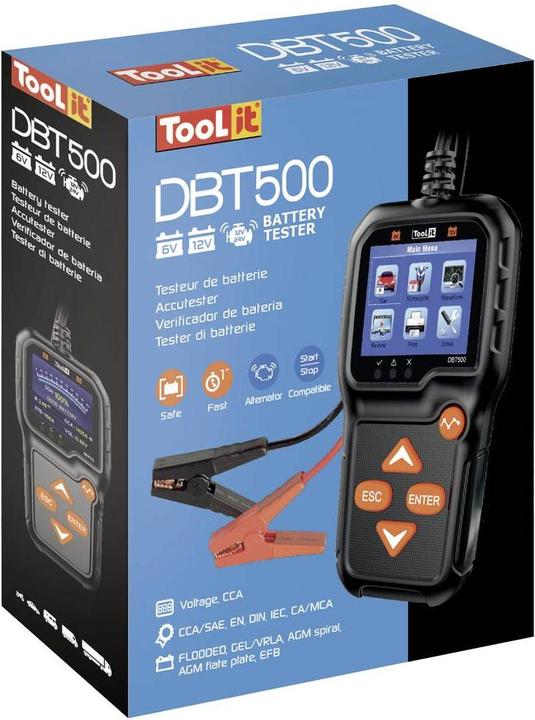 Produktbild Toolit DBT500 Kfz-Batterietester 6 V, 12V Batterieprüfung, Kontrolle Lichtmaschine, Ladeüberwachun