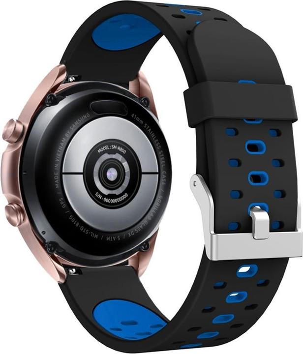Actual product image Cover-Discount 20mm Silicone Replacement Bracelet BI-color blue (20 mm, Silicone)