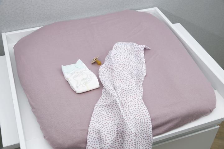 Actual product image Meyco Changing mat cover 3K Basic Jersey Lilac (85 x 75 cm)
