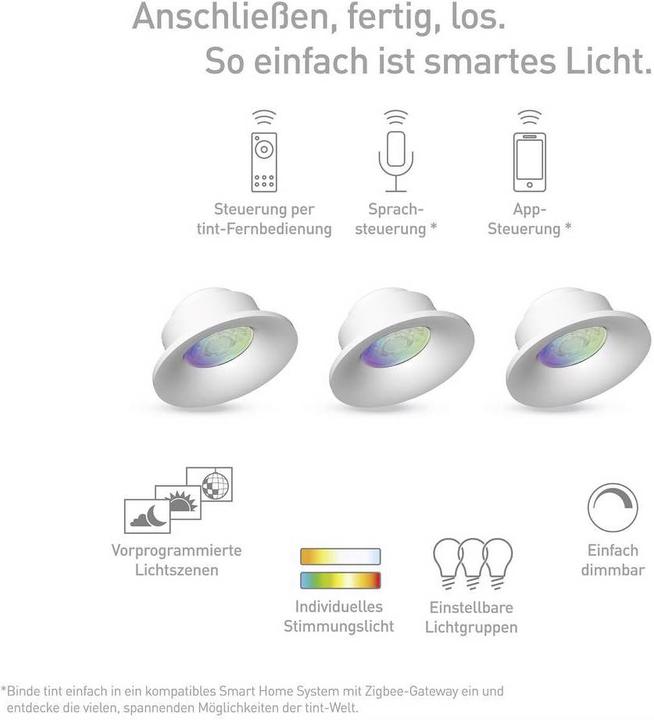 Image du produit Müller Licht tint Luminaire encastré tint Spotlights 3er RGB, blanc froid (425 lm)