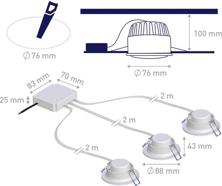 Image du produit Müller Licht tint Luminaire encastré tint Spotlights 3er RGB, blanc froid (425 lm)