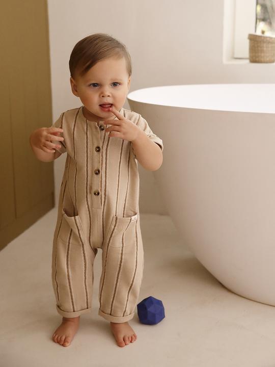 Actual product image Vertbaudet Bio-Kollektion: Baby Overall aus gestreiftem Strick (74)