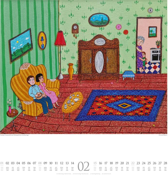 Actual product image Naive Malerei Kalender 2026 (48 x 54 cm, Hardcover, German, English, French)