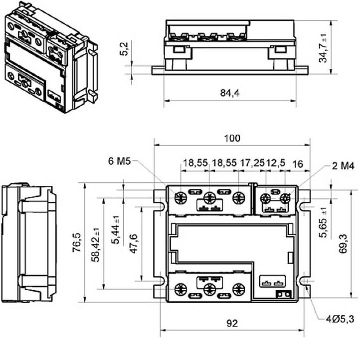 Produktbild Crouzet Halbleiterrelais GN350DSZH 50A Schaltspannung (max.): 510 V/AC Spezieller Nulldurchgang 1...