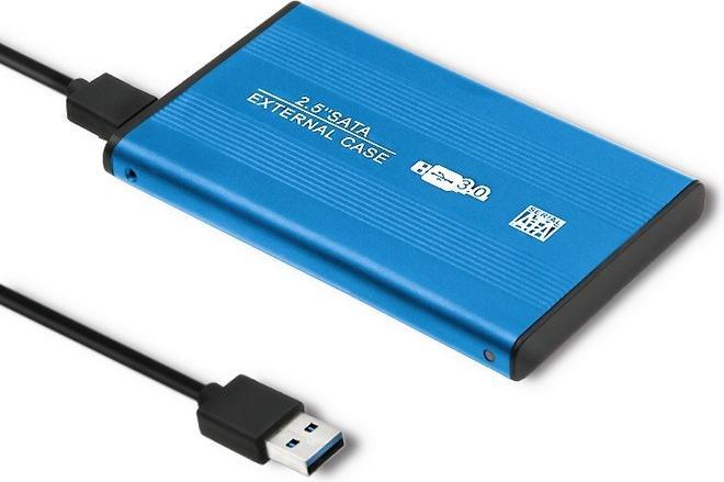 Produktbild Qoltec External Hard Drive Case HDD/SSD 2.5" SATA3 USB 3.0 Mėlyna (0.42 m, USB)