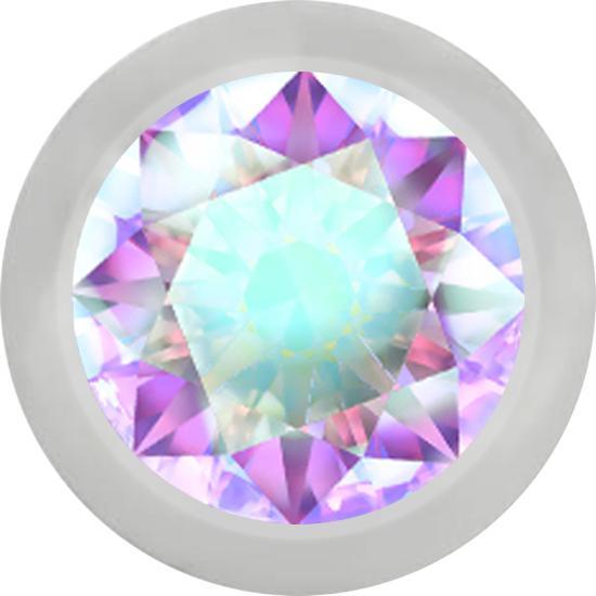 Produktbild Star Piercing Kugel silber mit Kristall multicolor (Chirurgenstahl 316L)