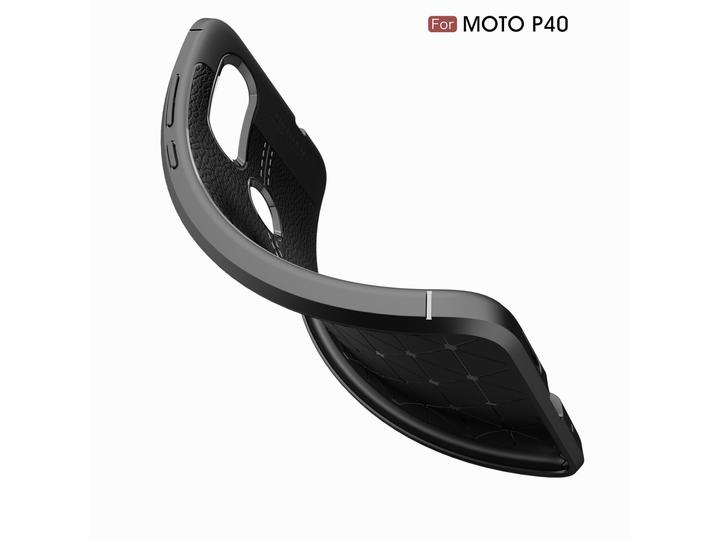 Actual product image Screenguard Motorola One Vision Case Leather Design TPU Cover (Motorola One Vision)
