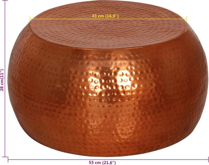 Actual product image VidaXL Couchtisch Beistelltisch Kaffeetisch Teetisch Sofatisch Messing Aluminium (55 x 28 cm)