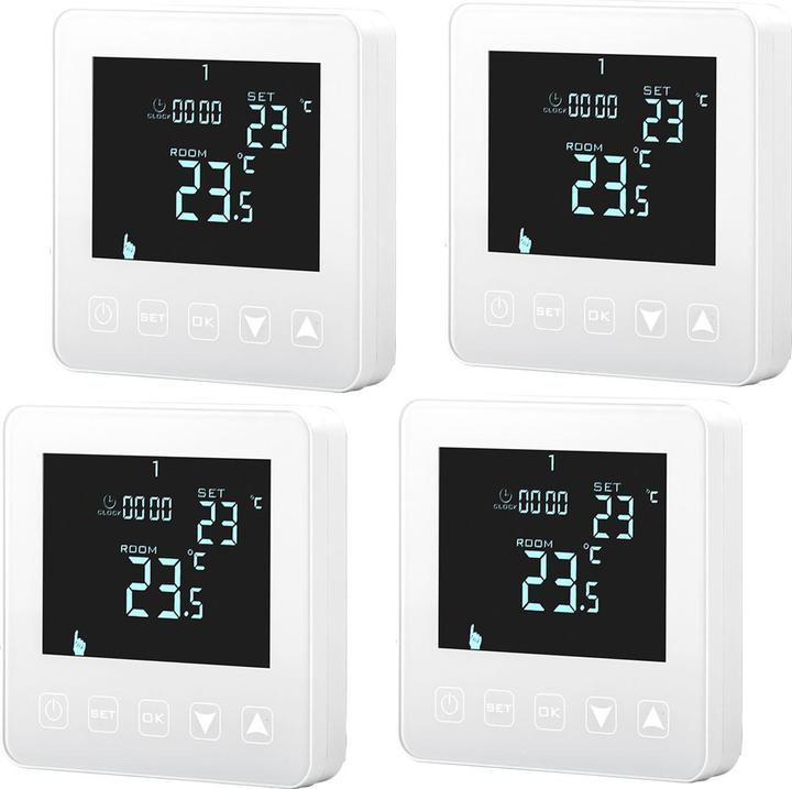 Immagine prodotto Casativo Termostato da parete per riscaldamento a pavimento, pulsanti a sfioramento, display LCD