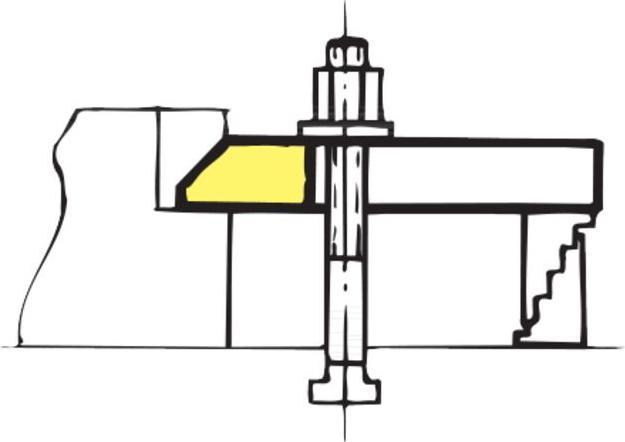 Actual product image Amf Fork clamp no. 6315GN slot width 33 mm length 400 mm for clamping screw M30