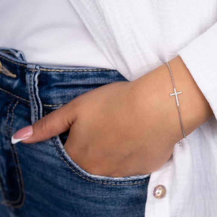 Produktbild Engelsrufer Kreuz Armband (17 cm, 925er Silber)