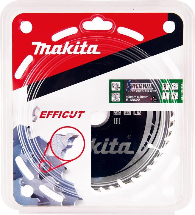 Actual product image Makita CCF19045G SPECIALIZED EFFICUT saw blade 190 x 30 x 1,0 mm ( B-68638 ) 45 teeth for wood