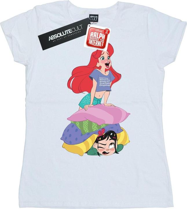 Actual product image Disney Womens/Ladies Wreck It Ralph Ariel And Vanellope Cotton T-Shirt (M)