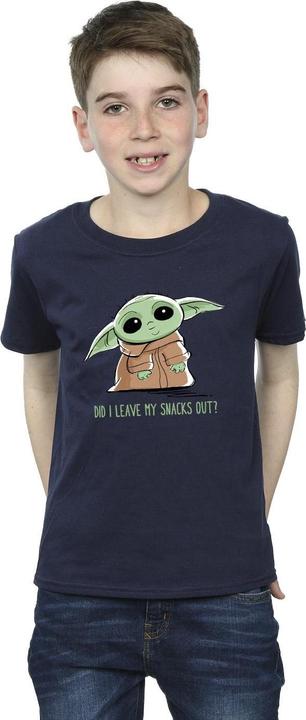 Actual product image Star Wars Boys The Mandalorian Grogu Snacks Meme T-Shirt (104)