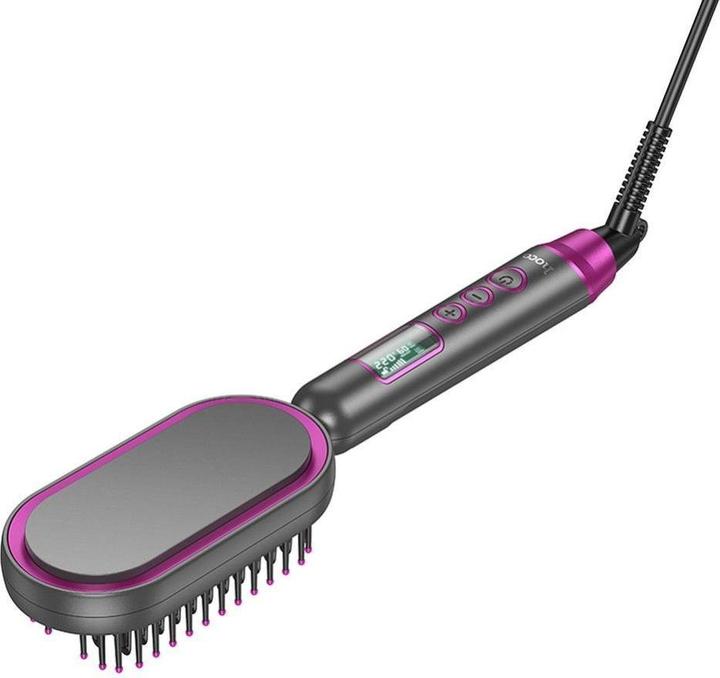 Actual product image Hoco Other electric straightening hair comb with digital display HP44 rose red (Straightening iron)