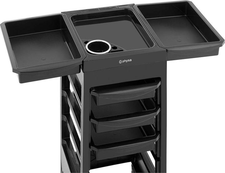Actual product image Physa Hair Salon Trolley - 10 kg - 5 drawers - hairdryer holder - 495 x 284 mm shelf