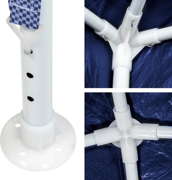 Produktbild VCM Pavillon Partyzelt 3x3m blau weiss wasserdicht 4 Seitenteile Gartenzelt Eventzelt (300 cm, 300 cm)