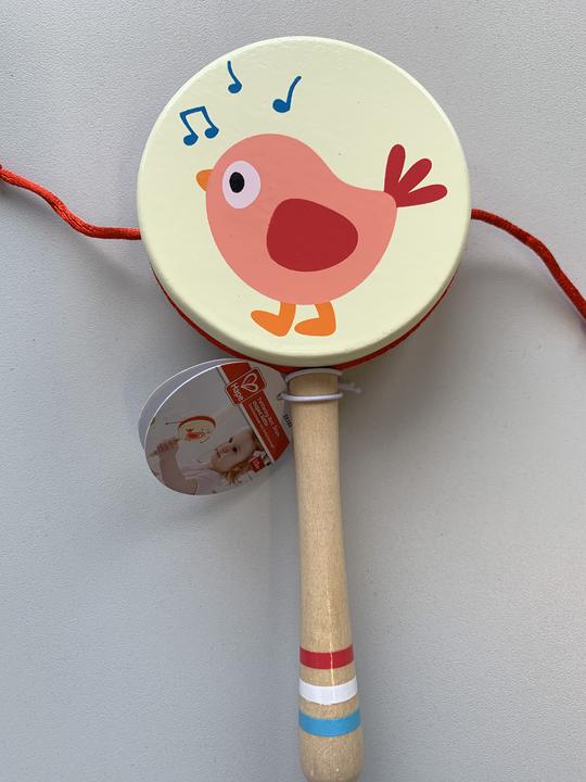 Actual product image Hape Drum rattle with chirping bird VE8