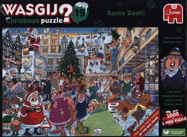 Productafbeelding Jumbo Kerstmis 19 - Santa Dash! 2x1000st (1 puzzel gratis) (1000 onderdelen)