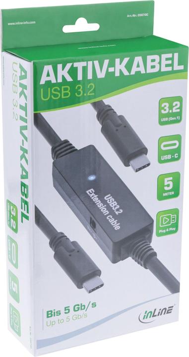 Produktbild InLine USB 3.2 Gen.1 Aktiv-Kabel (5 m, USB 3.2 Gen 1, 5 W)