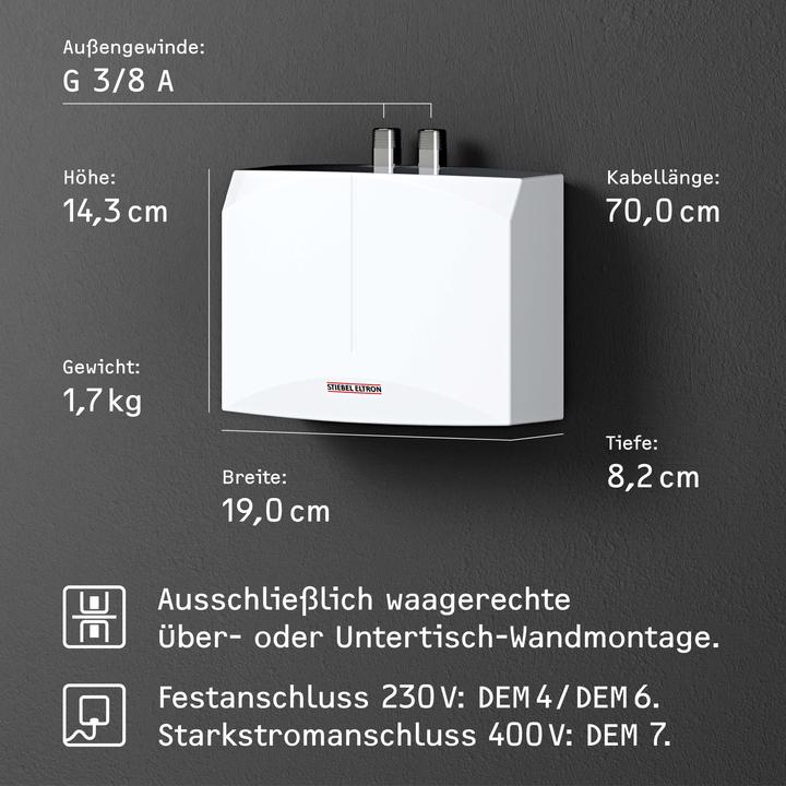 Actual product image Stiebel Eltron Stiebel DHM7 mini instantaneous water heater