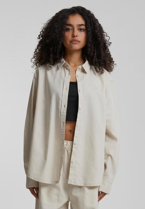 Actual product image Urban Classics Ladies Linen Mixed Oversized Shirt - 165597 (XXL)