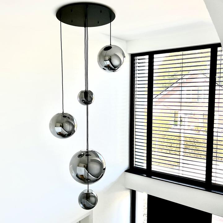 Immagine prodotto s.luce Lampada da galleria a globo in vetro Orb con sospensione di 5 metri (E27)