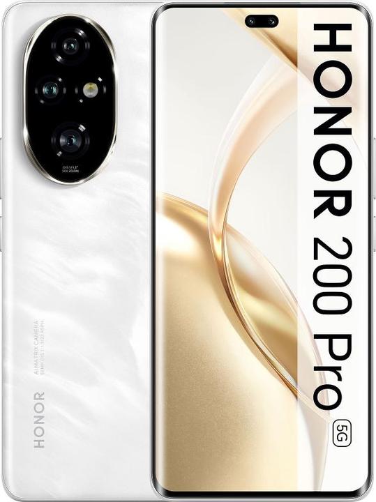 Image du produit Honor 200 Pro (512 Go, Blanc clair de lune, 6.78", Double SIM, 50.33 Mpx, 5G)