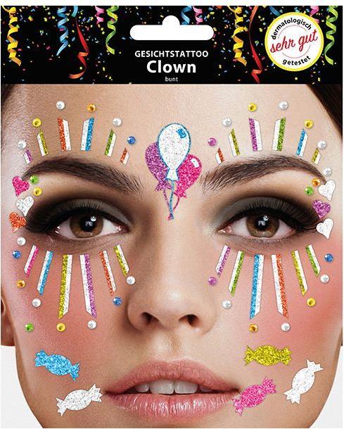 Actual product image Sombo Face tattoo clown colourful