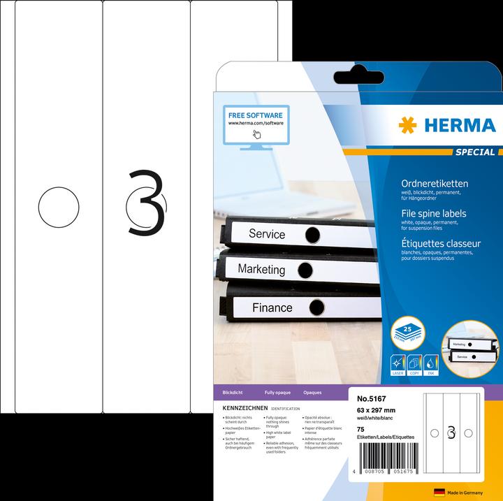 Produktbild HERMA Hängeordner Etiketten A4