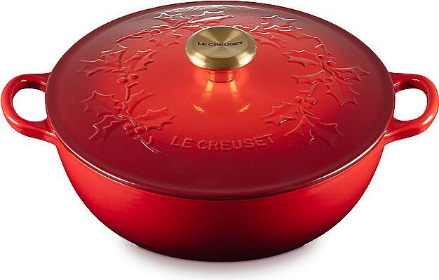 Actual product image Le Creuset Cooking pot lid LA MARMITE HOLLY Cherry red (26 cm, Pot, Cast iron, Enamel)