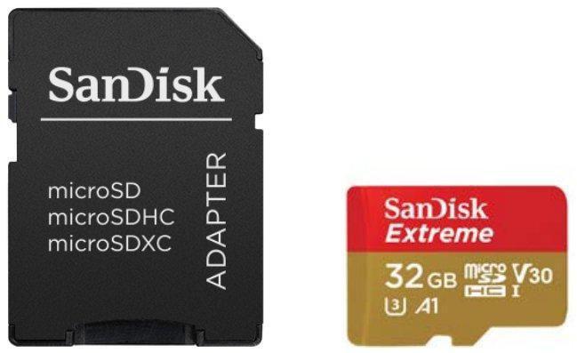 SanDisk microSDHC ActionSC 32GB 2x Extr.100MB (32 Go, microSDHC, U3, UHS-I)