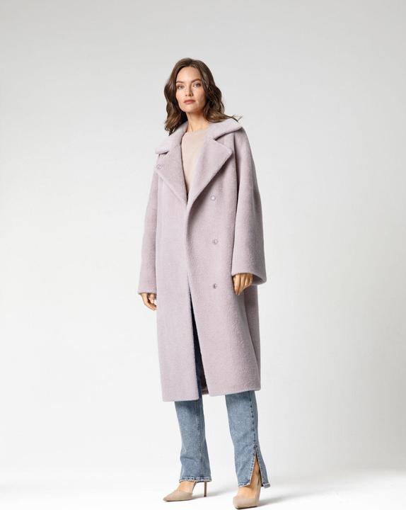 Immagine prodotto Furnari Cappotto in eco-pelliccia liscia con collo risvoltato in tonalità orchidea-ghiaccio (42,44,46,50) (42, 44, 46)