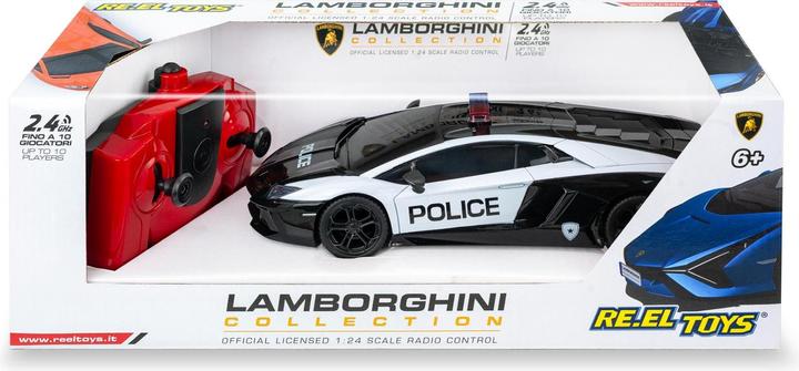 Actual product image Re.Eltoys LAMBORGHINI AVENTADOR COUPE' POLICE: 1:24 Scale - Rc 2.4GHz - with front lights - matt black