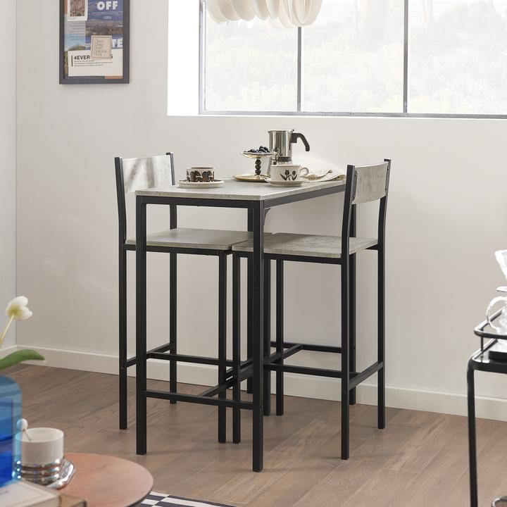 Immagine prodotto SoBuy Tavolo da bar con 2 sgabelli (89 x 45 x 87 cm)