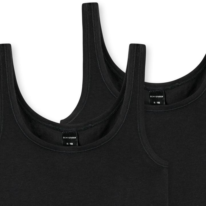 Actual product image Schiesser Pack of 6 Teens Girls 95/5 Organic Cotton Tops / Undershirts (176)