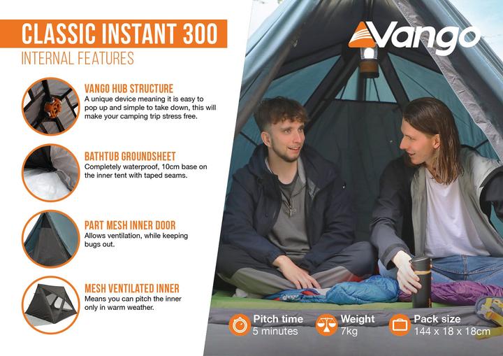 Produktbild Vango Classic Instant 300 (Tunnelzelt, 7 kg, 3 Personen)