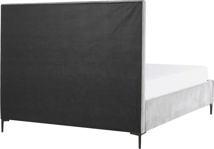 Image du produit Beliani Lit rembourré tissu velours gris avec sommier relevable 180 x 200 cm SEZANNE (180 x 200 cm)