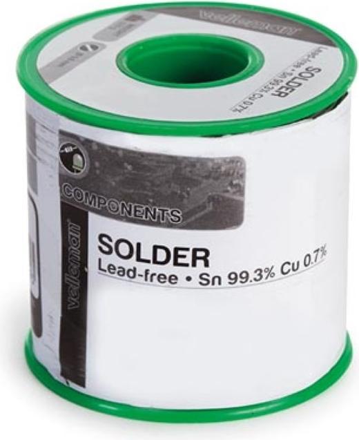 Image du produit Velleman Soudure sans plomb Sn 99,3% Cu 0,7% 0,8mm 500G (Pièce de rechange)