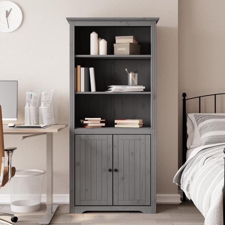 Actual product image VidaXL Bücherregal BODO Grau 80x40x172 cm Massivholz Kiefer (80 x 40 x 172 cm)