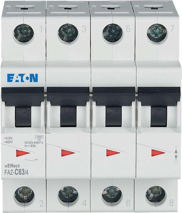 Actual product image Eaton MOE FAZ-C63/4 circuit breaker 4p 63A C-Char