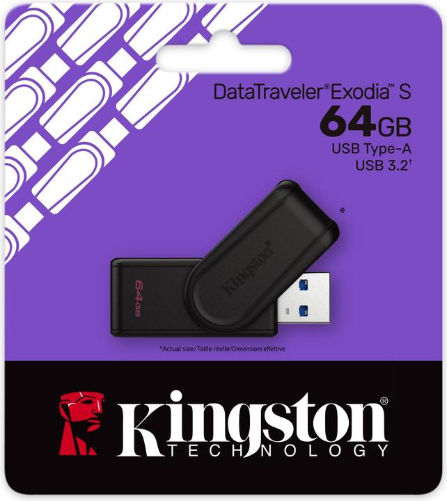 Actual product image Kingston USB-Stick 64GB DataTraveler Exodia S USB 3.2 retail (64 GB, USB-A)